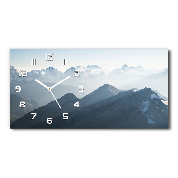 Horloge horizontale en verre Pics montagneux