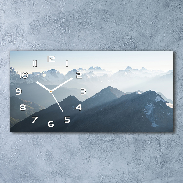 Horloge horizontale en verre Pics montagneux