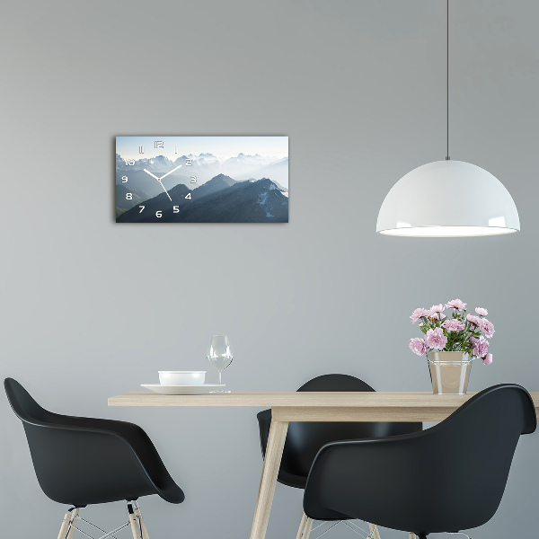 Horloge horizontale en verre Pics montagneux