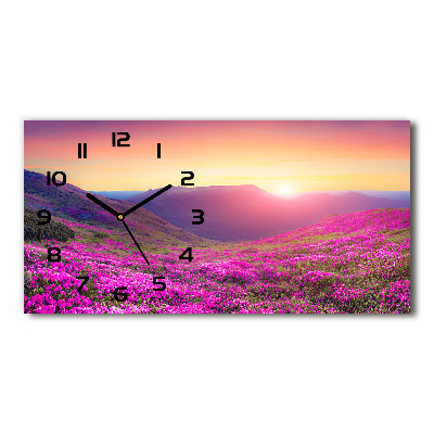 Horloge murale horizontale Collines roses