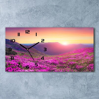 Horloge murale horizontale Collines roses