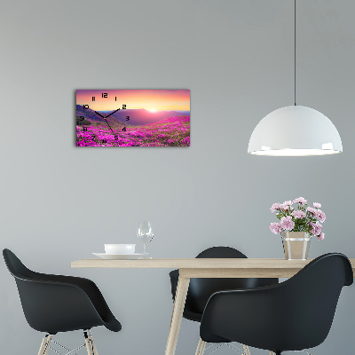 Horloge murale horizontale Collines roses