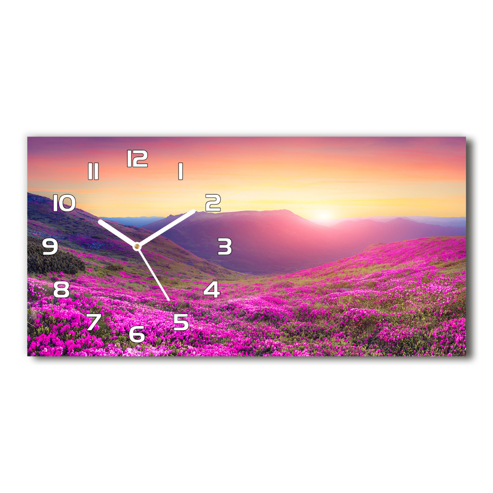 Horloge murale horizontale Collines roses