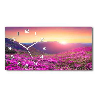 Horloge murale horizontale Collines roses