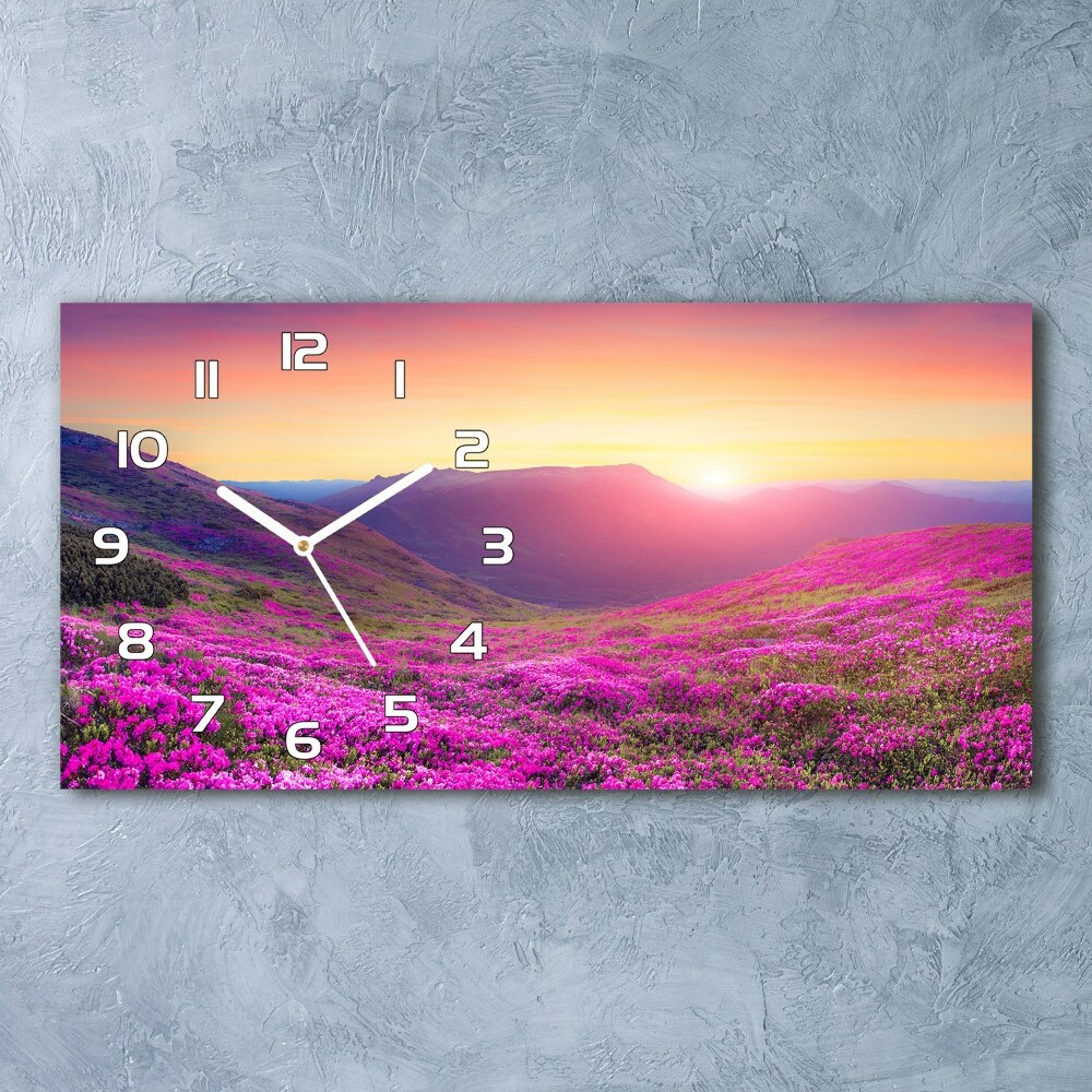 Horloge murale horizontale Collines roses