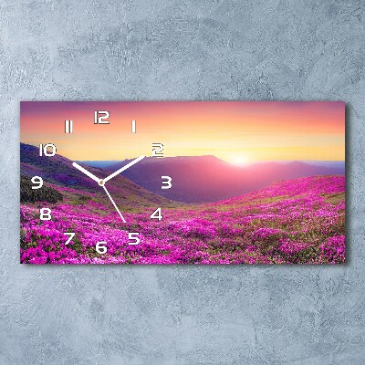 Horloge murale horizontale Collines roses