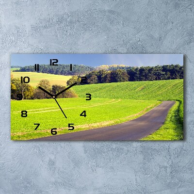Horloge murale horizontale Route de campagne