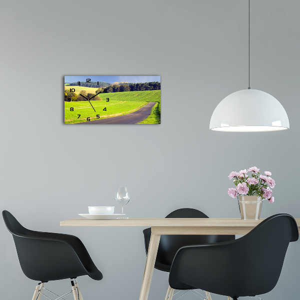 Horloge murale horizontale Route de campagne