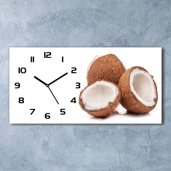 Horloge horizontale en verre Noix de coco