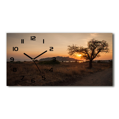 Horloge horizontale en verre Coucher de soleil