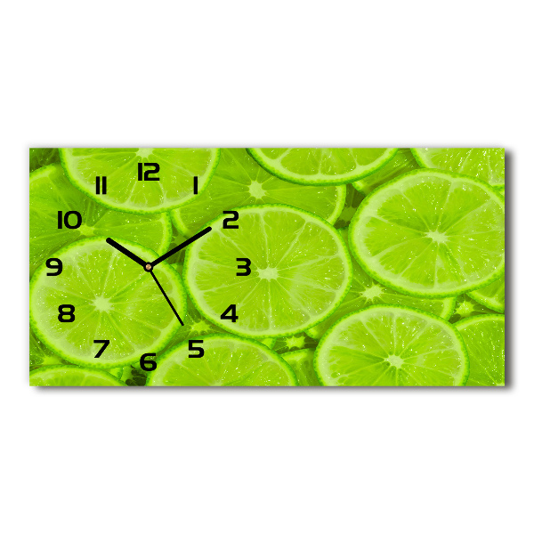 Horloge rectangulaire horizontale Citrons verts