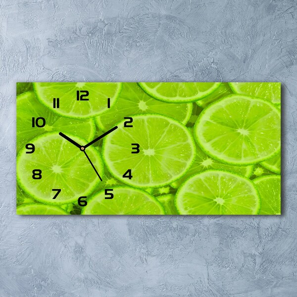 Horloge rectangulaire horizontale Citrons verts