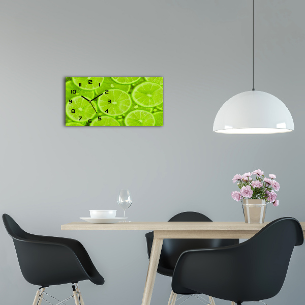 Horloge rectangulaire horizontale Citrons verts