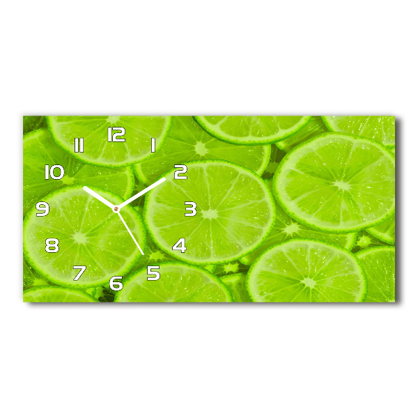 Horloge rectangulaire horizontale Citrons verts
