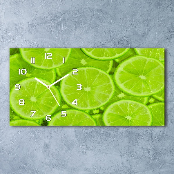 Horloge rectangulaire horizontale Citrons verts