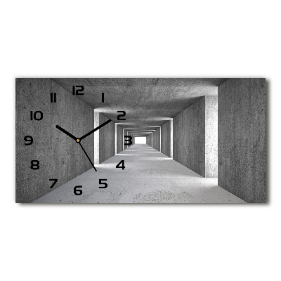 Horloge horizontale en verre Tunnel en béton