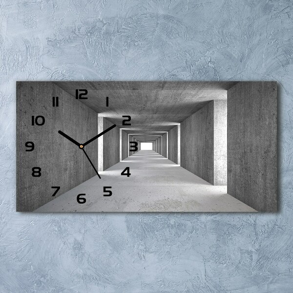 Horloge horizontale en verre Tunnel en béton