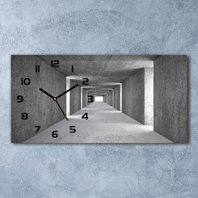 Horloge horizontale en verre Tunnel en béton
