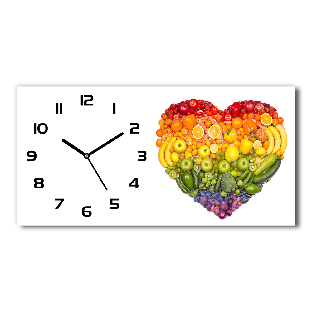 Horloge horizontale en verre Coeur de légume