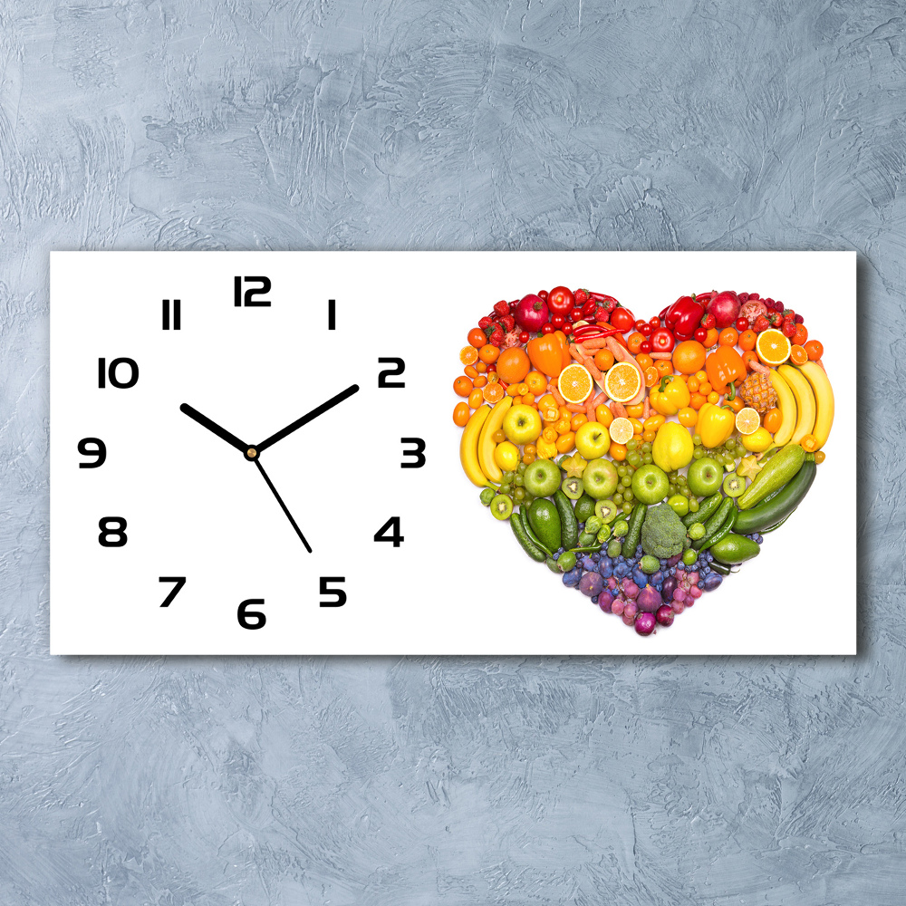 Horloge horizontale en verre Coeur de légume