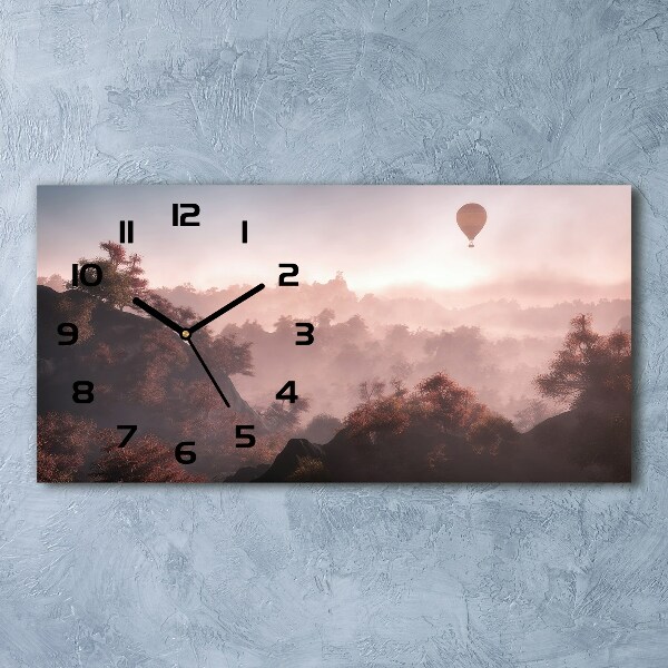Horloge rectangulaire horizontale Ballon au-dessus de la forêt