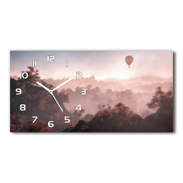 Horloge rectangulaire horizontale Ballon au-dessus de la forêt