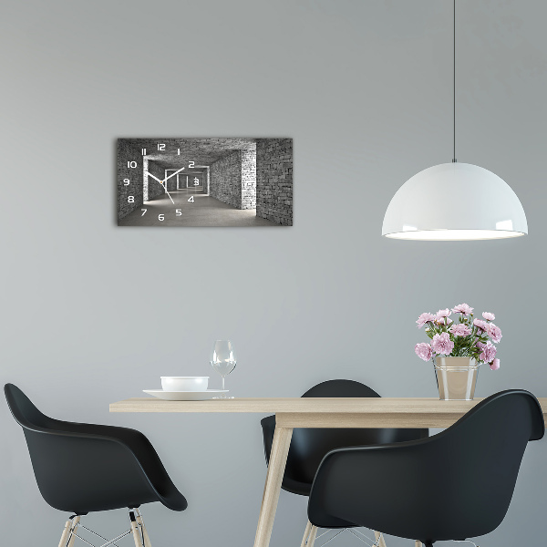 Horloge horizontale en verre Tunnel en briques