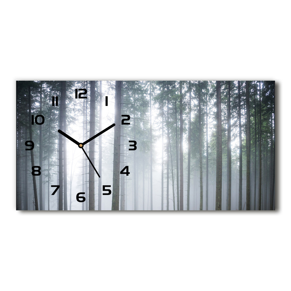 Horloge rectangulaire horizontale Brume dans la forêt