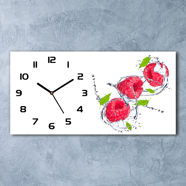Horloge rectangulaire horizontale Framboise et eau