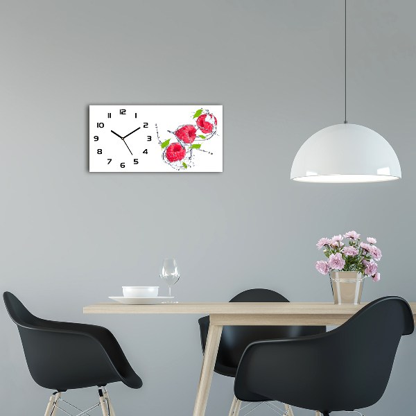 Horloge rectangulaire horizontale Framboise et eau
