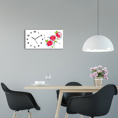 Horloge rectangulaire horizontale Framboise et eau