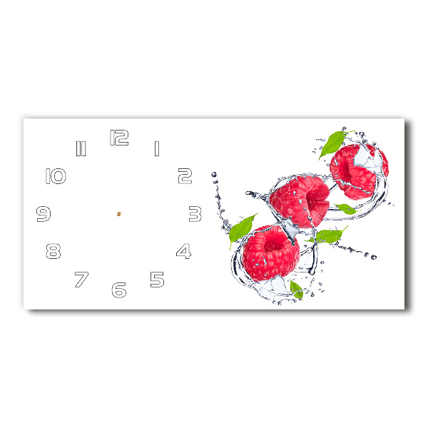 Horloge rectangulaire horizontale Framboise et eau