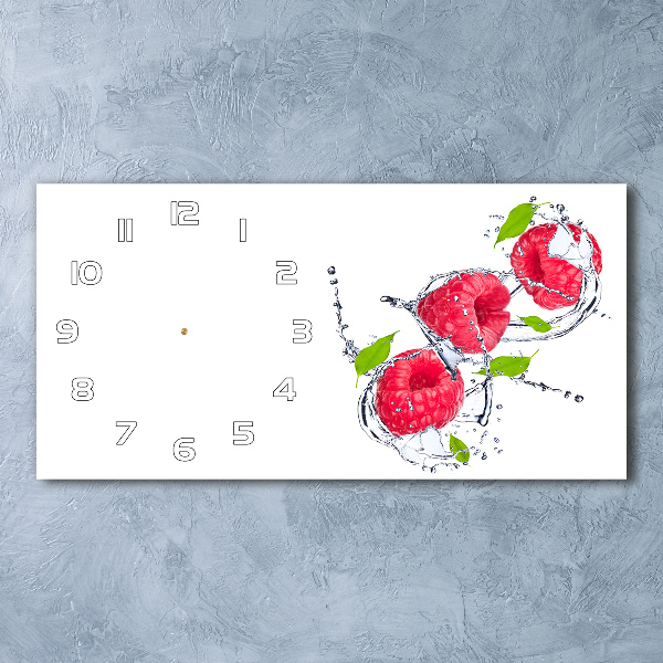 Horloge rectangulaire horizontale Framboise et eau