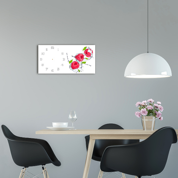 Horloge rectangulaire horizontale Framboise et eau