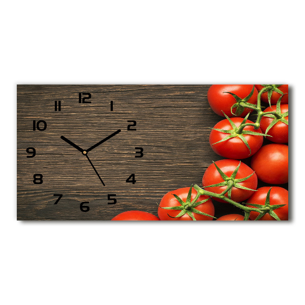 Horloge horizontale Tomates sur bois