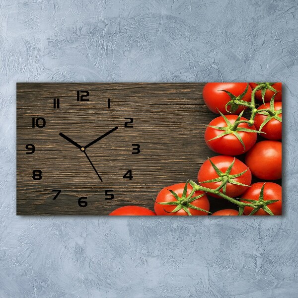 Horloge horizontale Tomates sur bois