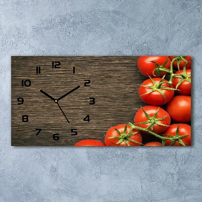 Horloge horizontale Tomates sur bois