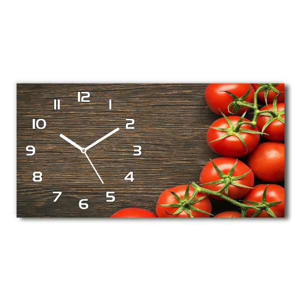 Horloge horizontale Tomates sur bois