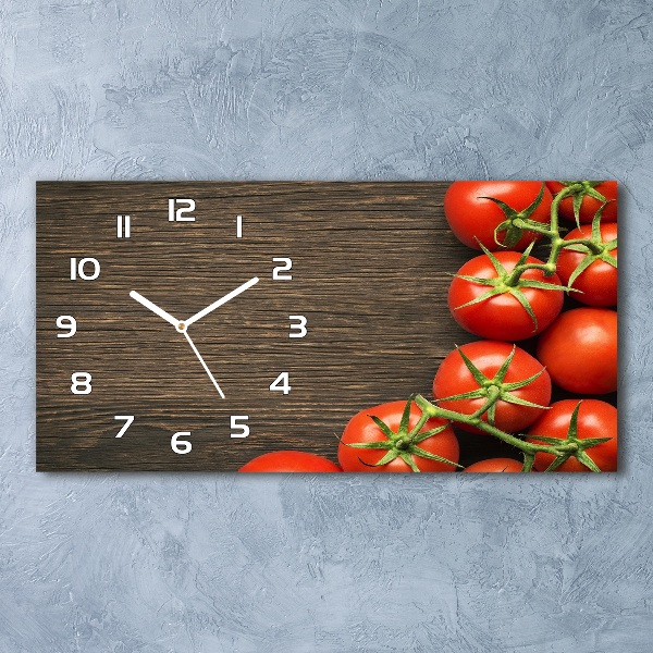 Horloge horizontale Tomates sur bois