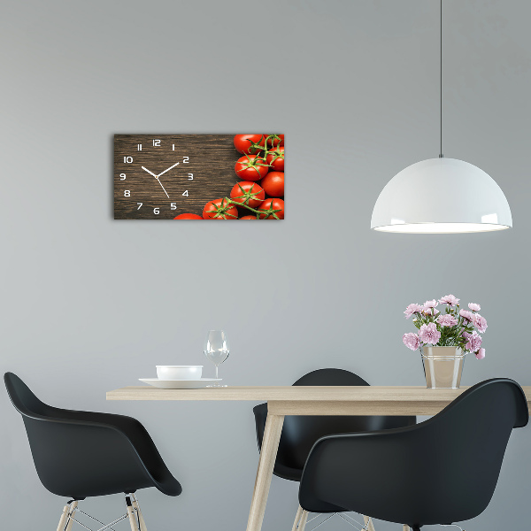 Horloge horizontale Tomates sur bois