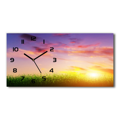 Horloge rectangulaire horizontale Coucher de soleil