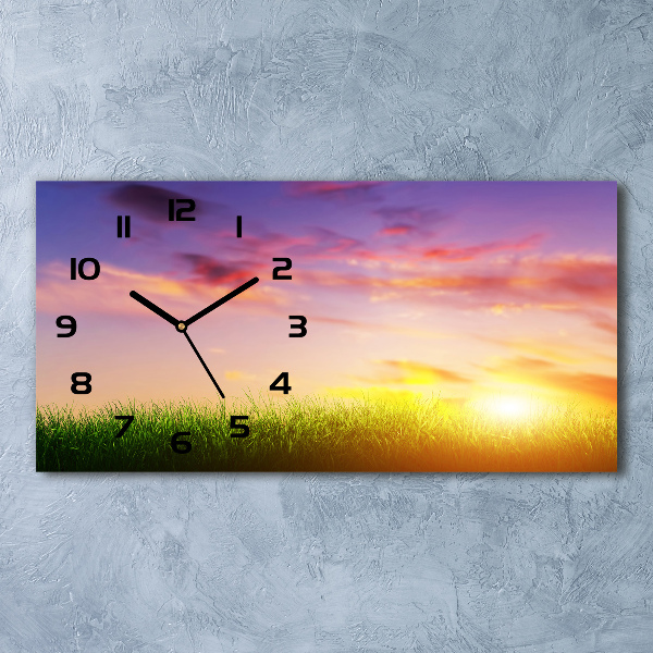 Horloge rectangulaire horizontale Coucher de soleil