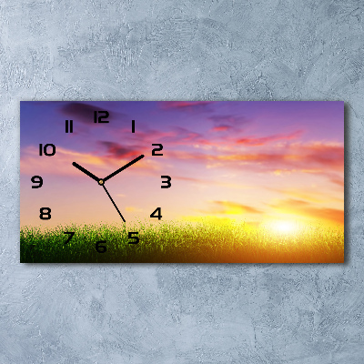 Horloge rectangulaire horizontale Coucher de soleil