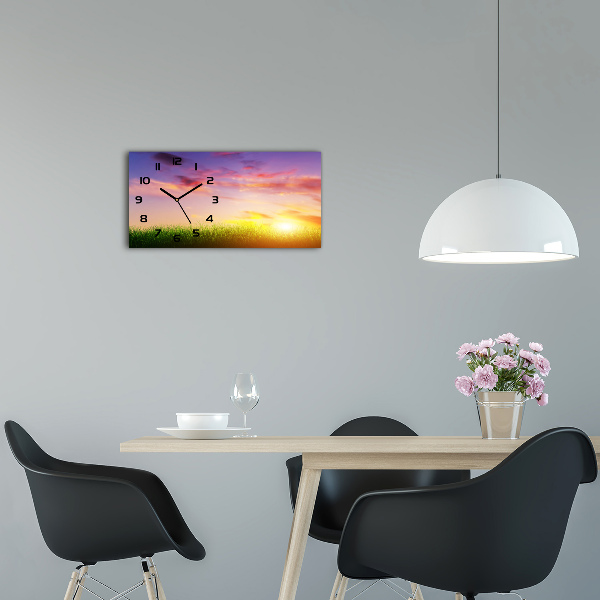 Horloge rectangulaire horizontale Coucher de soleil