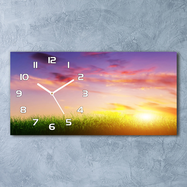 Horloge rectangulaire horizontale Coucher de soleil