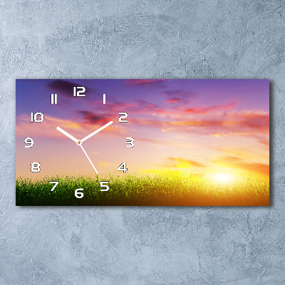 Horloge rectangulaire horizontale Coucher de soleil
