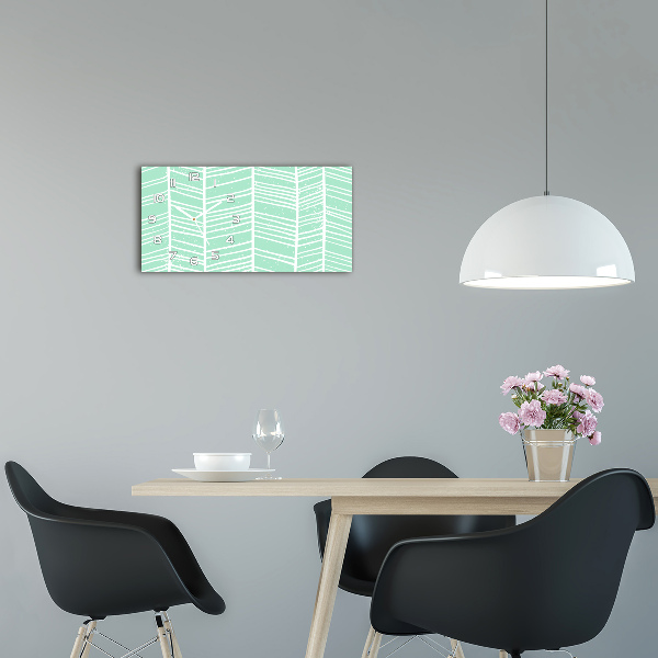 Horloge rectangulaire horizontale Motif à chevrons