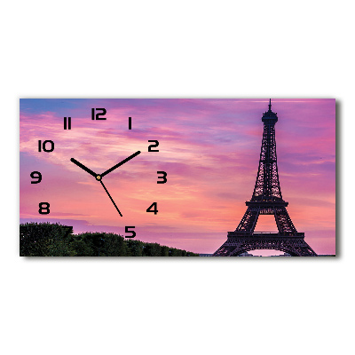 Horloge horizontale en verre Tour Eiffel signe de Paris