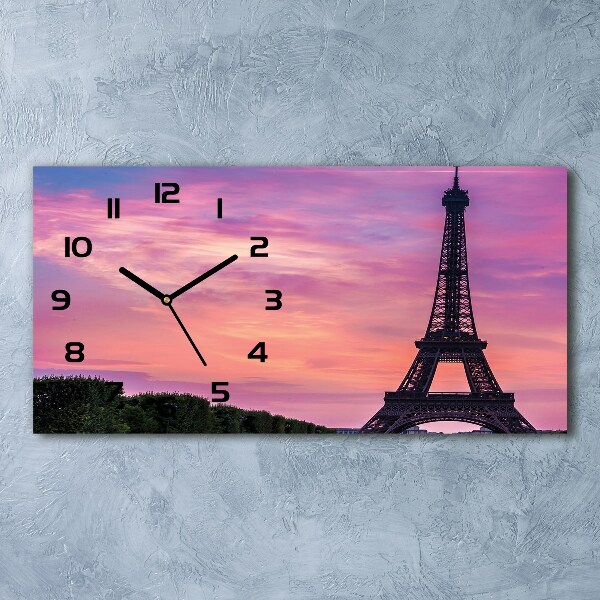 Horloge horizontale en verre Tour Eiffel signe de Paris