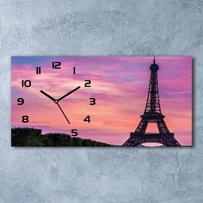 Horloge horizontale en verre Tour Eiffel signe de Paris